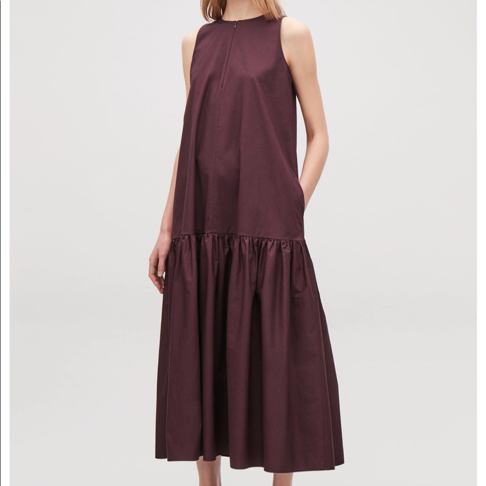 COS gathered A-line sleeveless dress